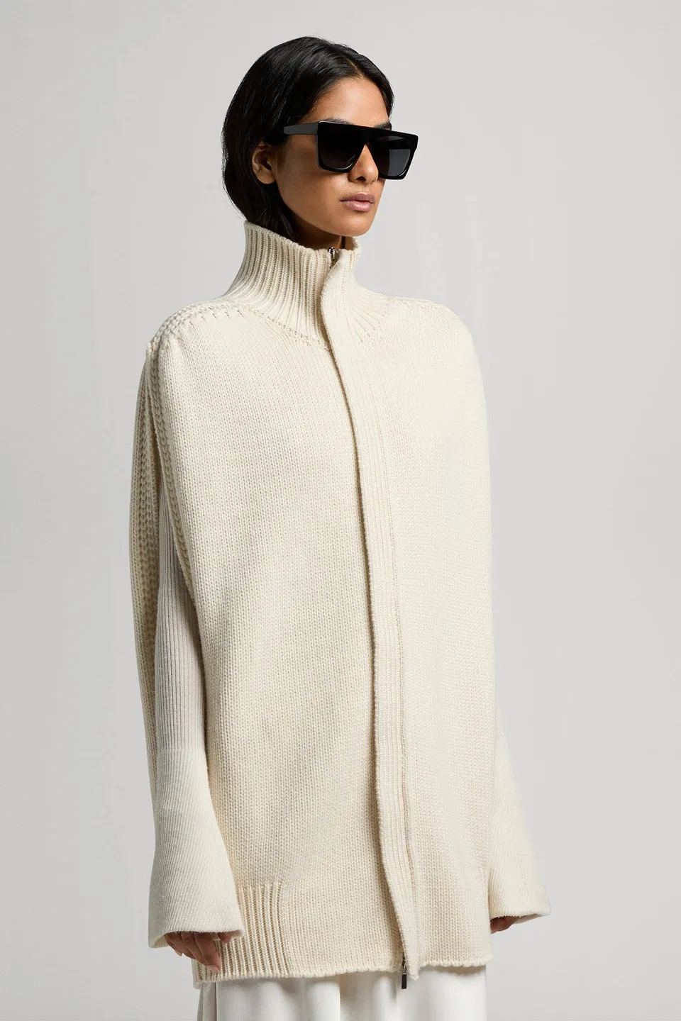 Sa Su Phi Matilda cardigan smanicato zip avorio
