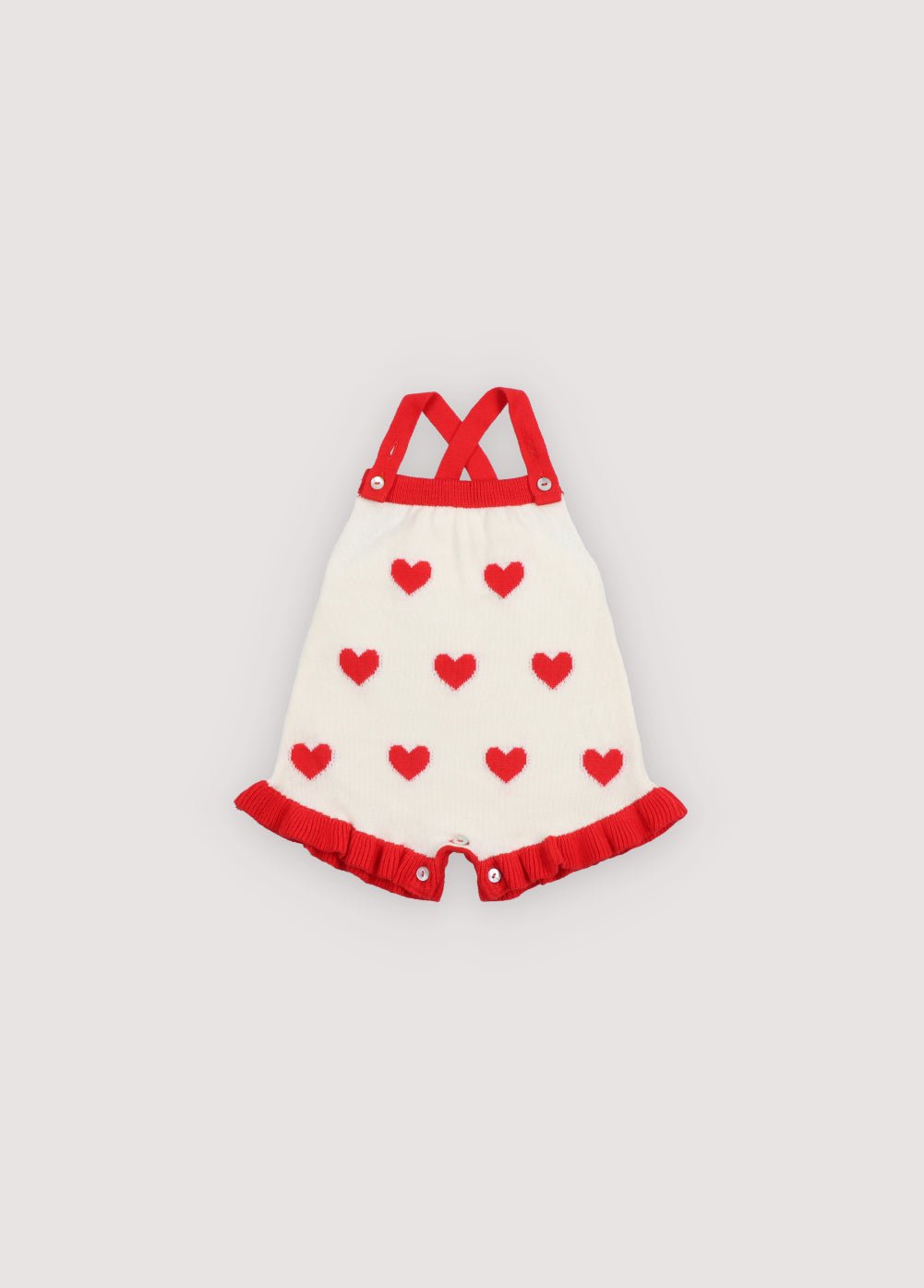 THE NEW SOCIETY Maqui pagliaccetto hearts jacquard neonato cotone