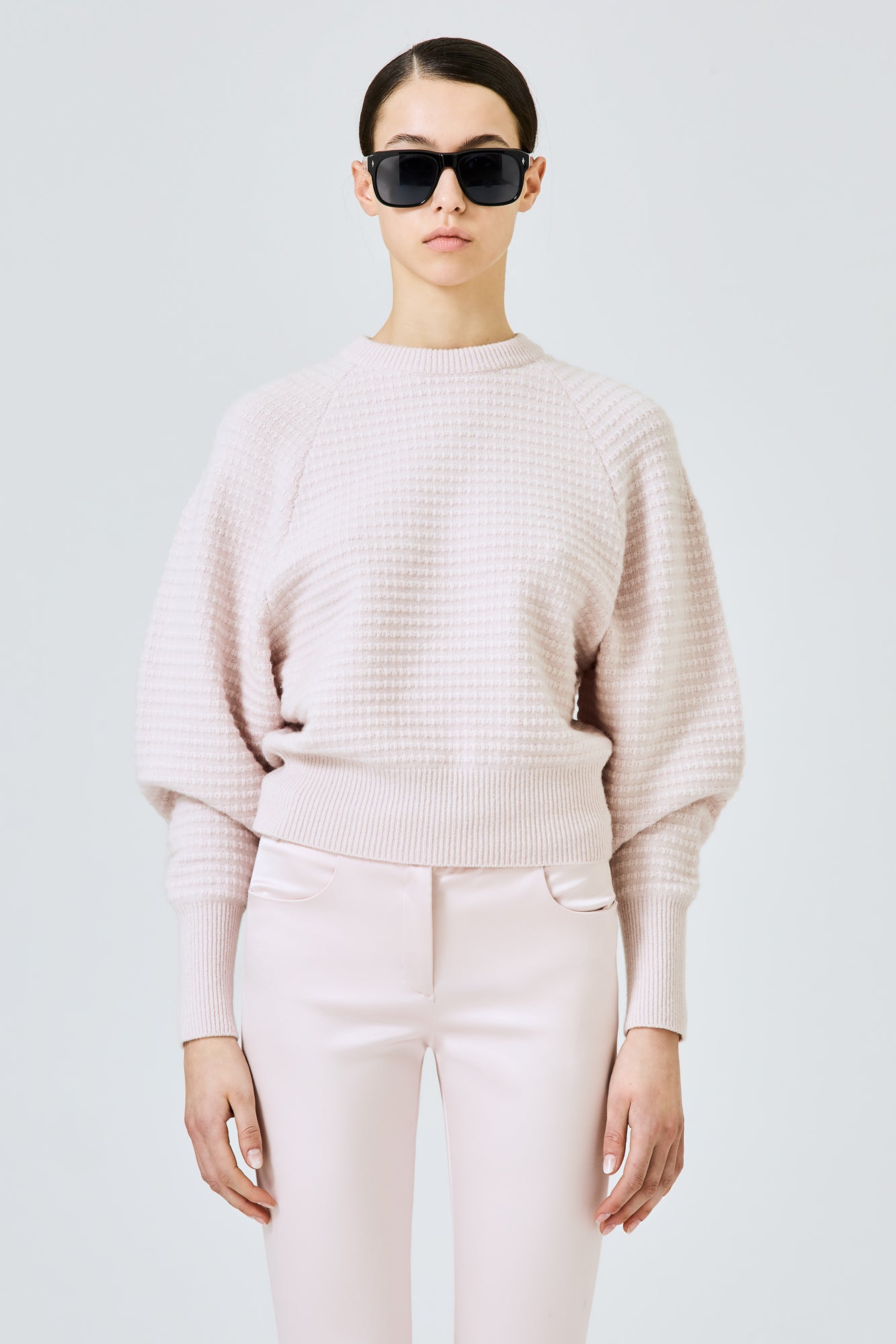 Sa Su Phi maglione a quadri misto cashmere rosa taglia 40