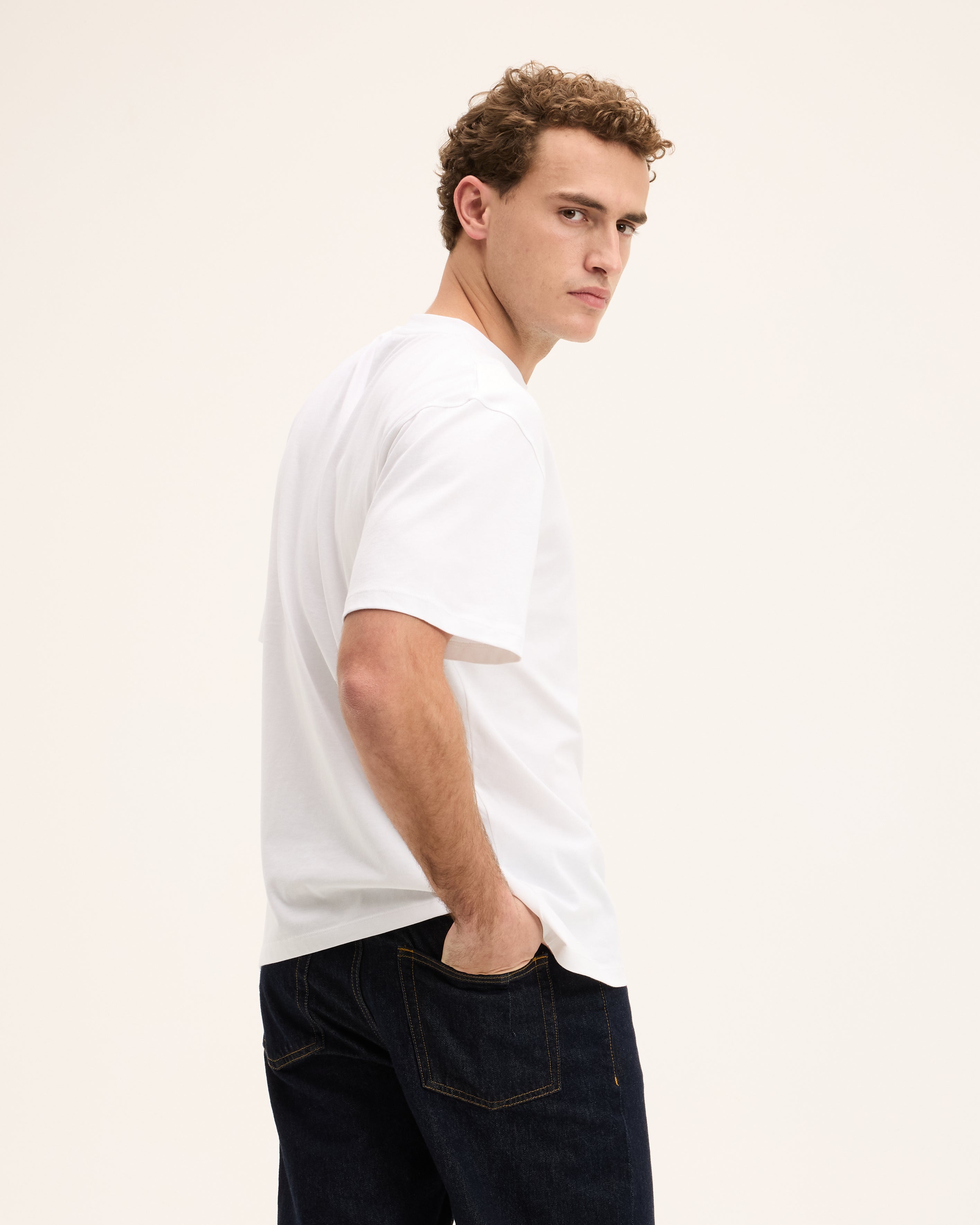 GOODPEOPLE Oscar t-shirt cotone bianca grafica