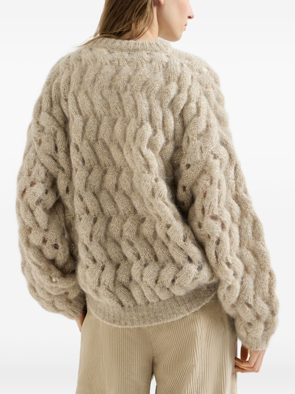 Brunello Cucinelli MNT347520 maglia beige donna