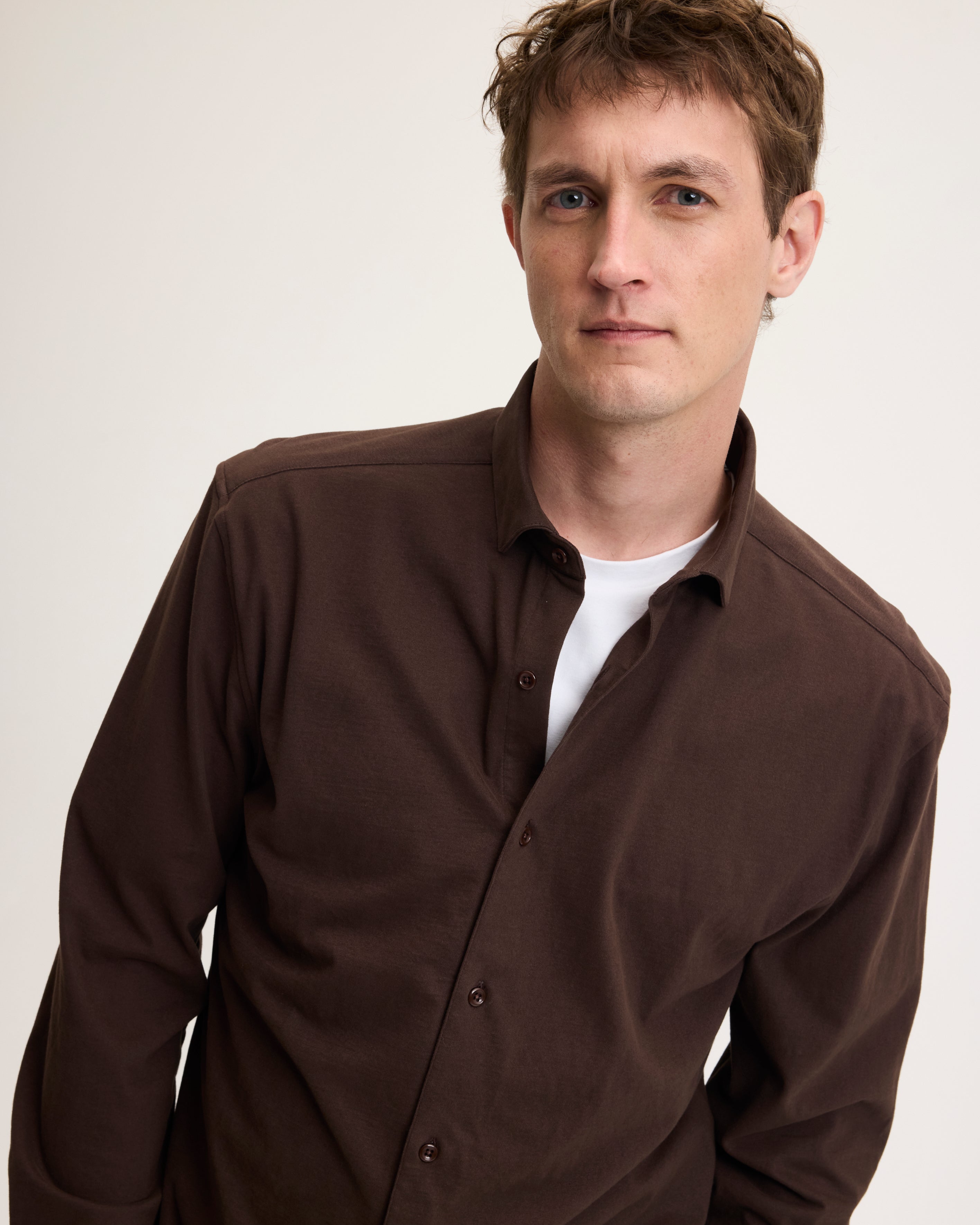 Goodpeople Stirr camicia jersey marrone