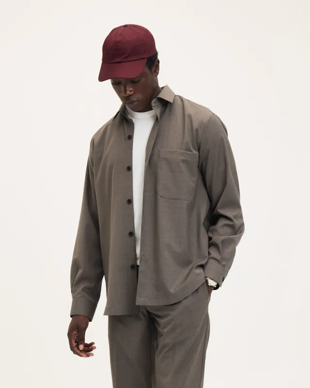 Goodpeople Simon Cool Wool camicia mocca lana