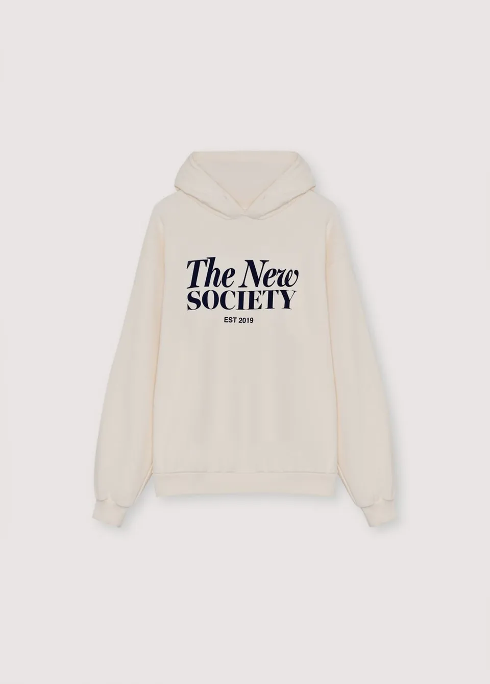 The New Society Bonsai felpa con cappuccio ecru cotone