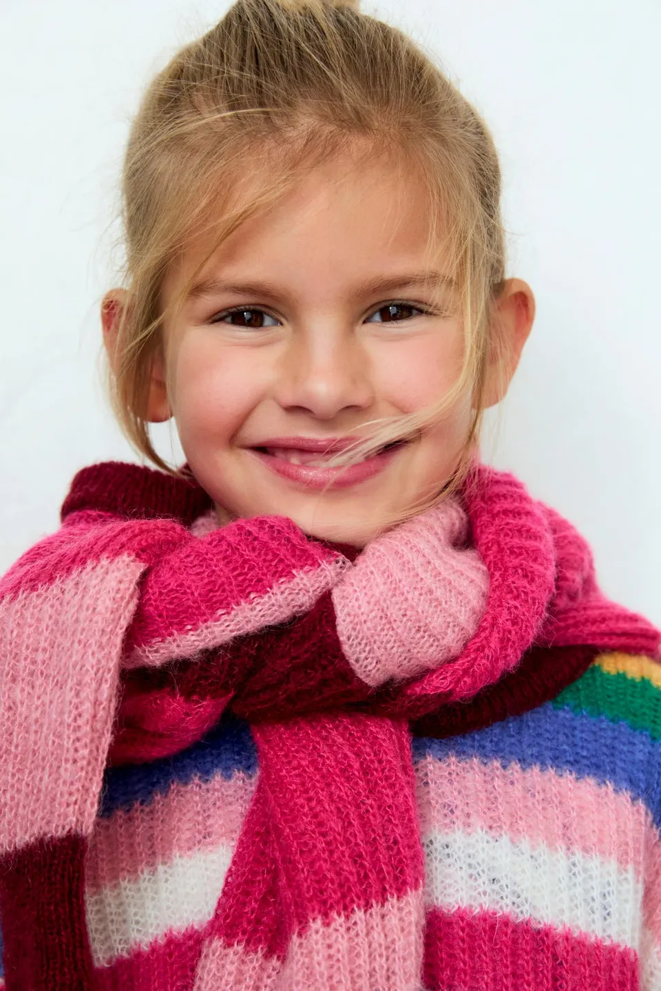 The New Society Astrid maglione bambina multicolore mohair