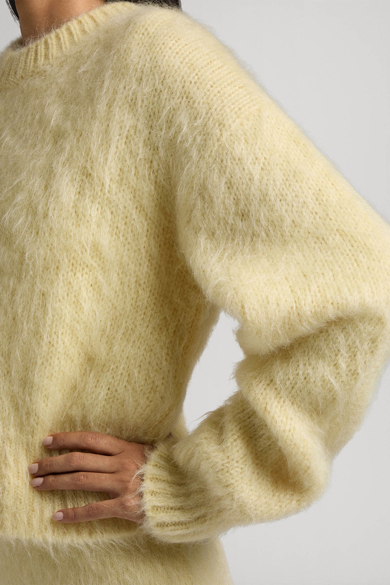 Sa Su Phi maglione cropped mohair giallo collo tondo