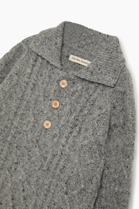 The New Society Solin Polo donna lana grigio melange caldo