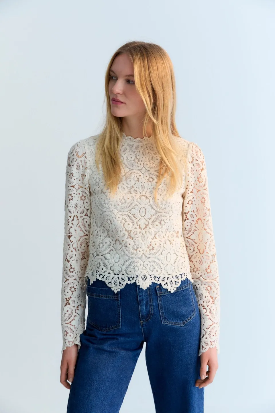 The New Society Lara blusa donna bianco cotone bio