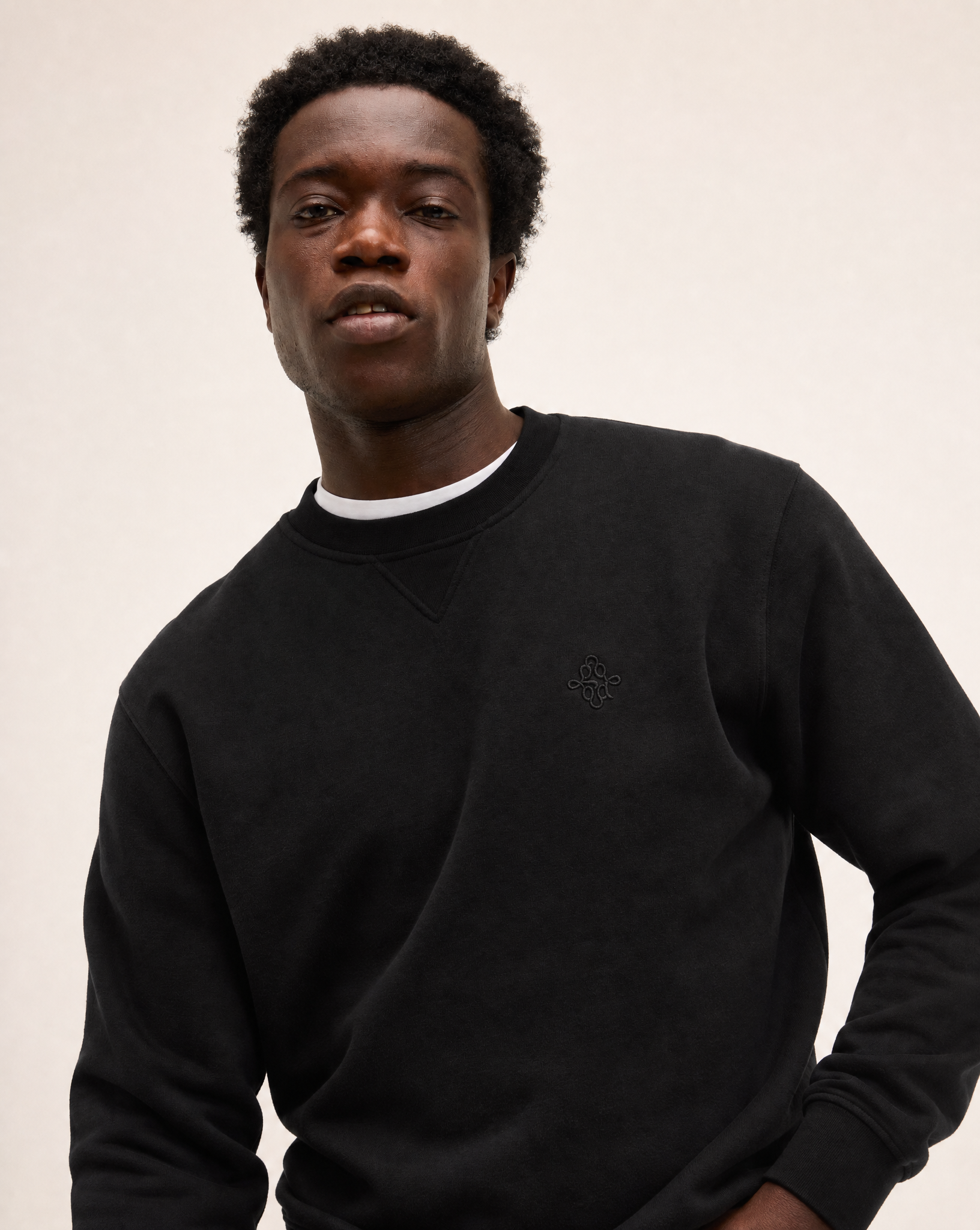 Goodpeople Lommy maglione cotone girocollo nero