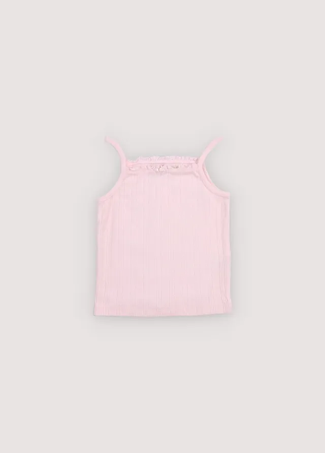 The New Society Nardo Baby canotta rosa cotone spalline sottili