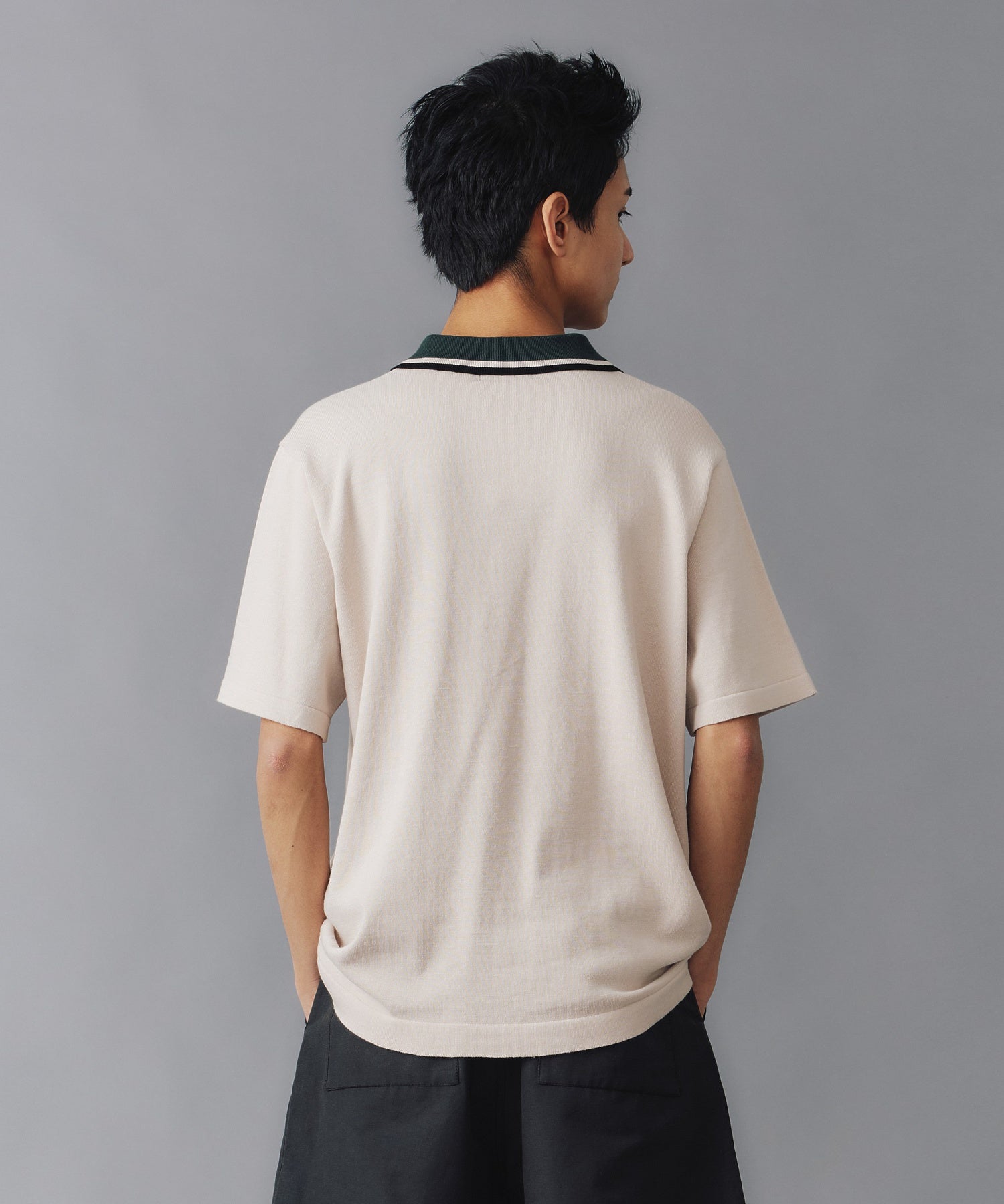X-Large Line Knit polo beige cotone