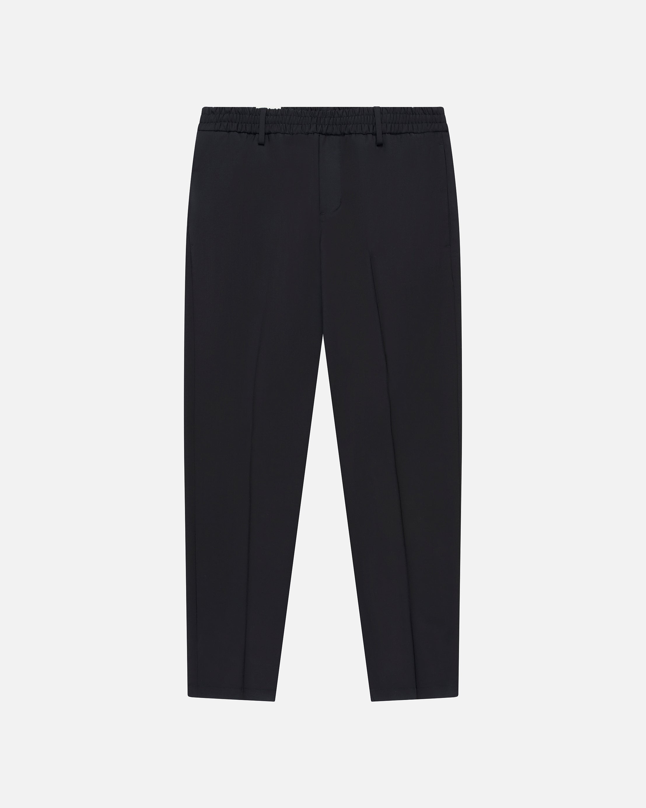 GOODPEOPLE Bien Straight Fit pantaloni neri lana quattro stagioni