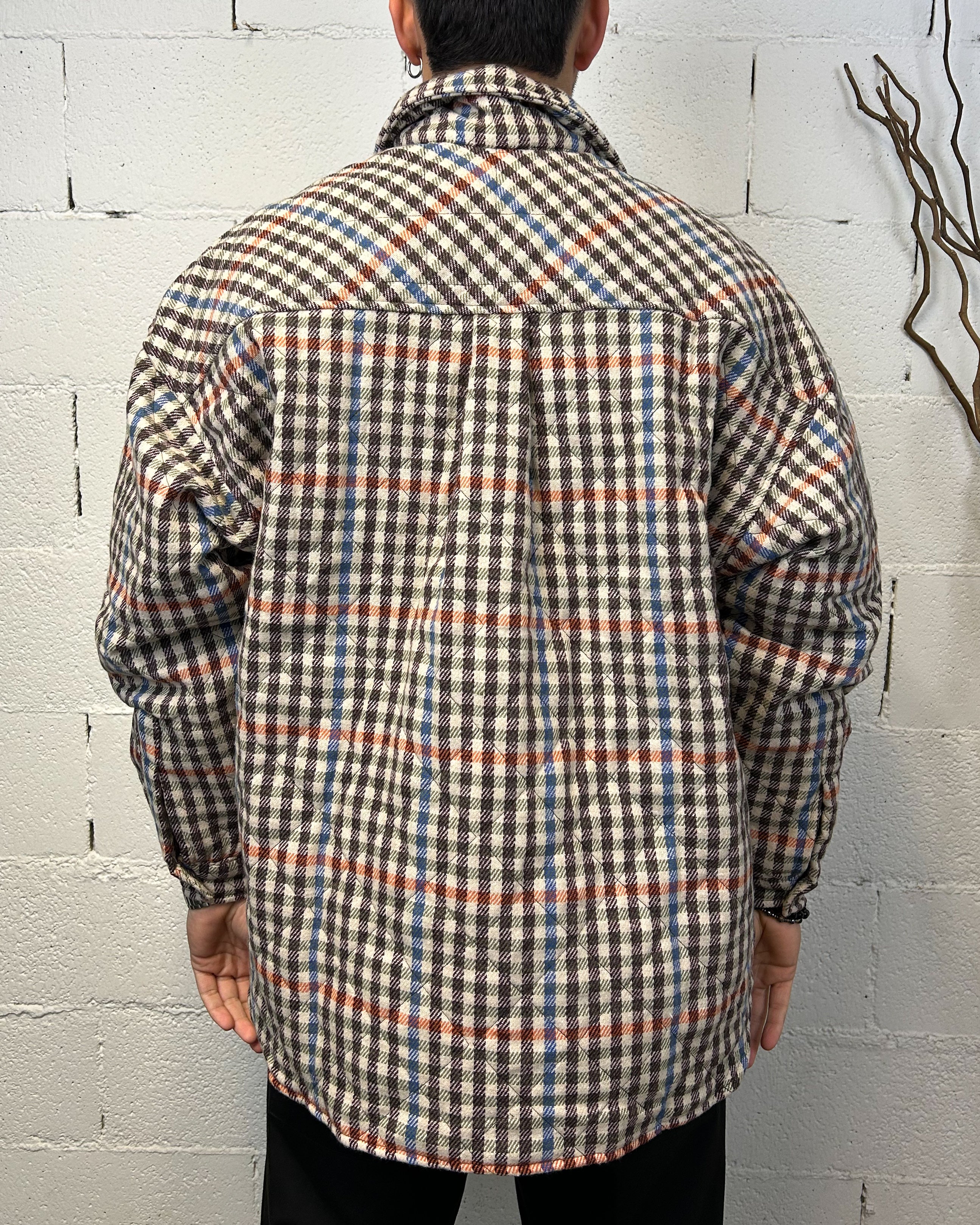 DUCA Check giubbotto camicia oversize marrone quadri
