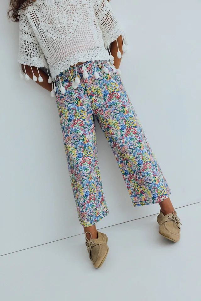 The New Society Lily pantaloni bambina Verbena floreale cotone