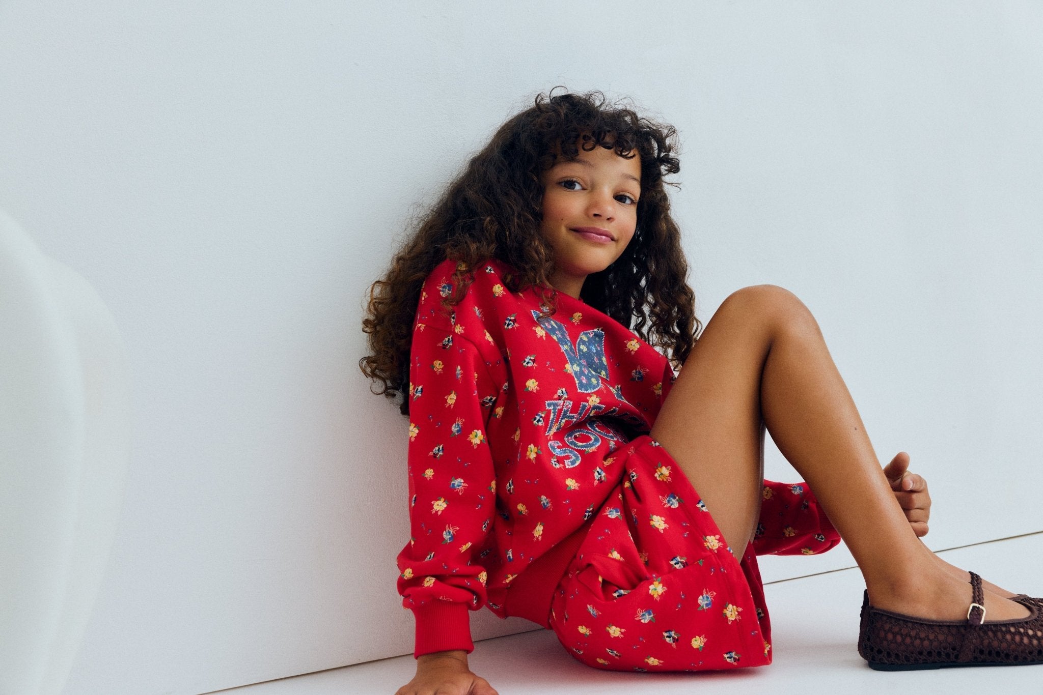 The New Society Amapola shorts bambina fiori cotone