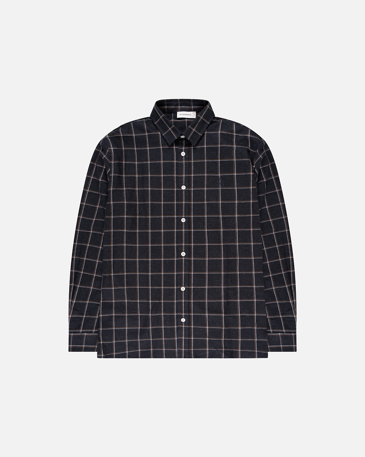 GOODPEOPLE Seinfield camicia a quadri grigio nero cotone