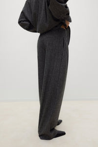 The New Society Opal Pantaloni Donna Lana con Pieghe