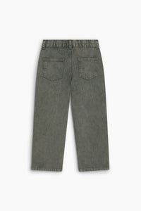 The New Society TNS Denim Baggy Pant pantaloni donna verdi tea leaf