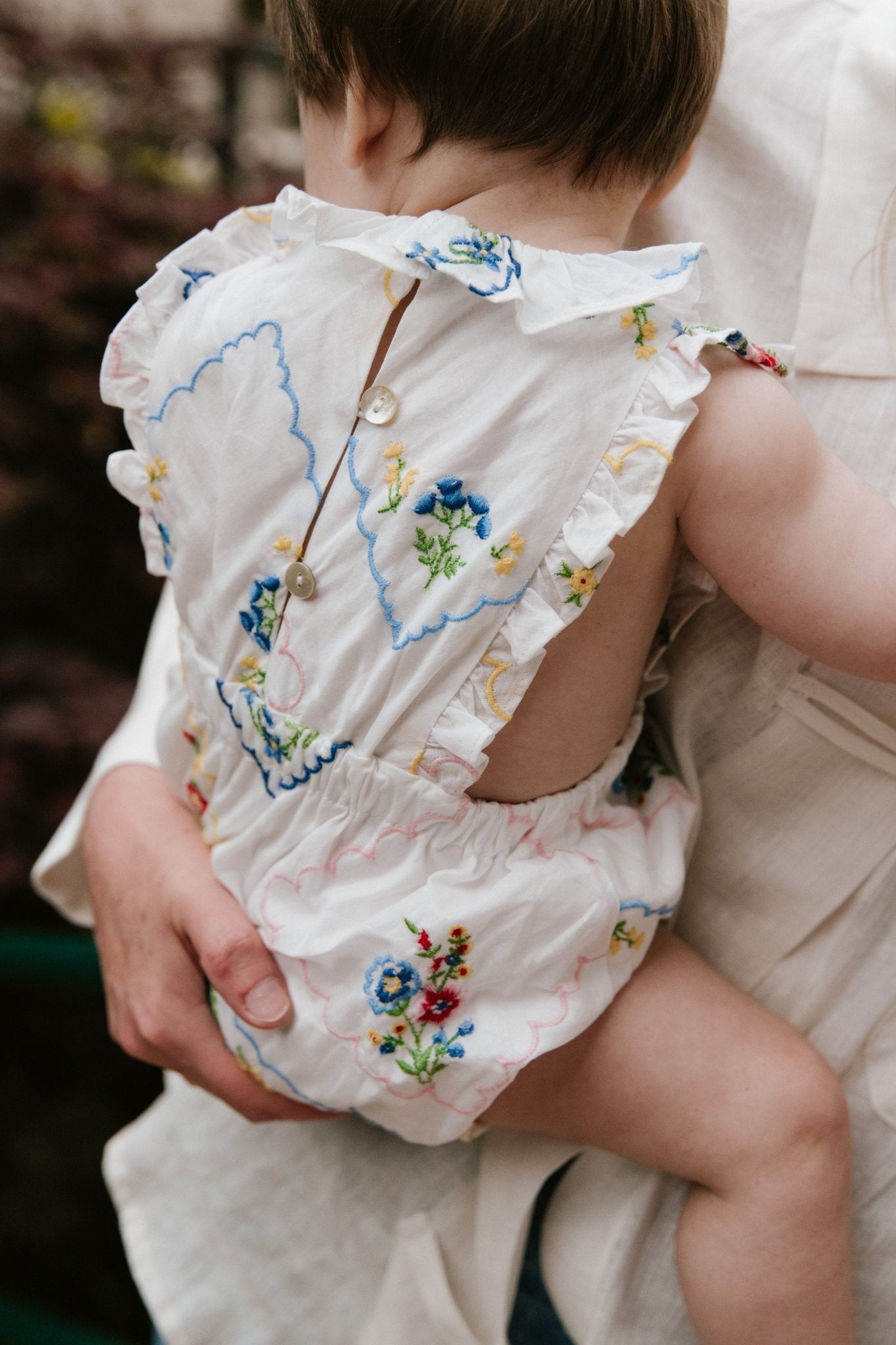 The New Society Jacinthe Pagliaccetto Neonato Cotone Ricamato