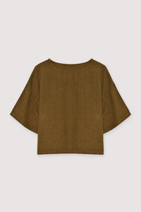 The New Society Melissa camicia donna verde oliva lino