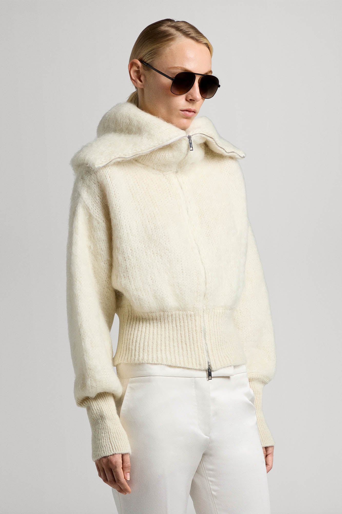 Sa Su Phi Jen bomber in mohair avorio