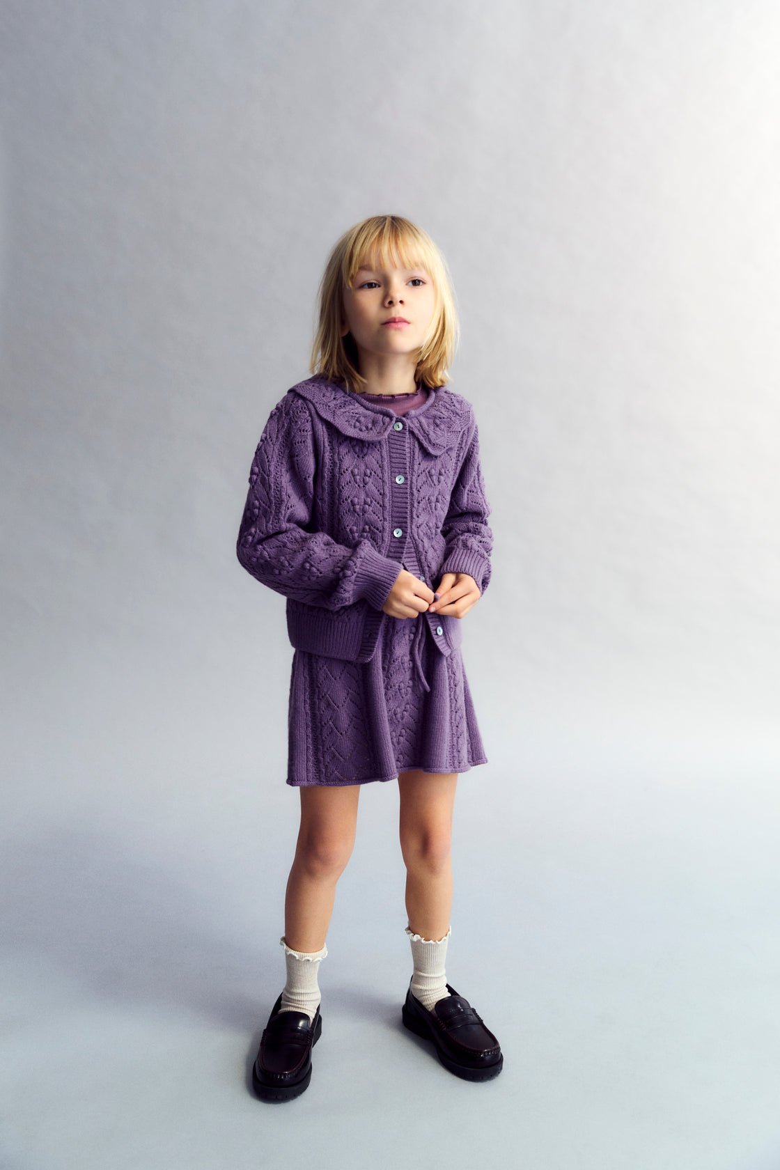The New Society Lila gonna bambina Grape Bliss lana riciclata