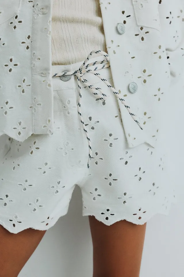 The New Society Camelia shorts denim ricamati cotone