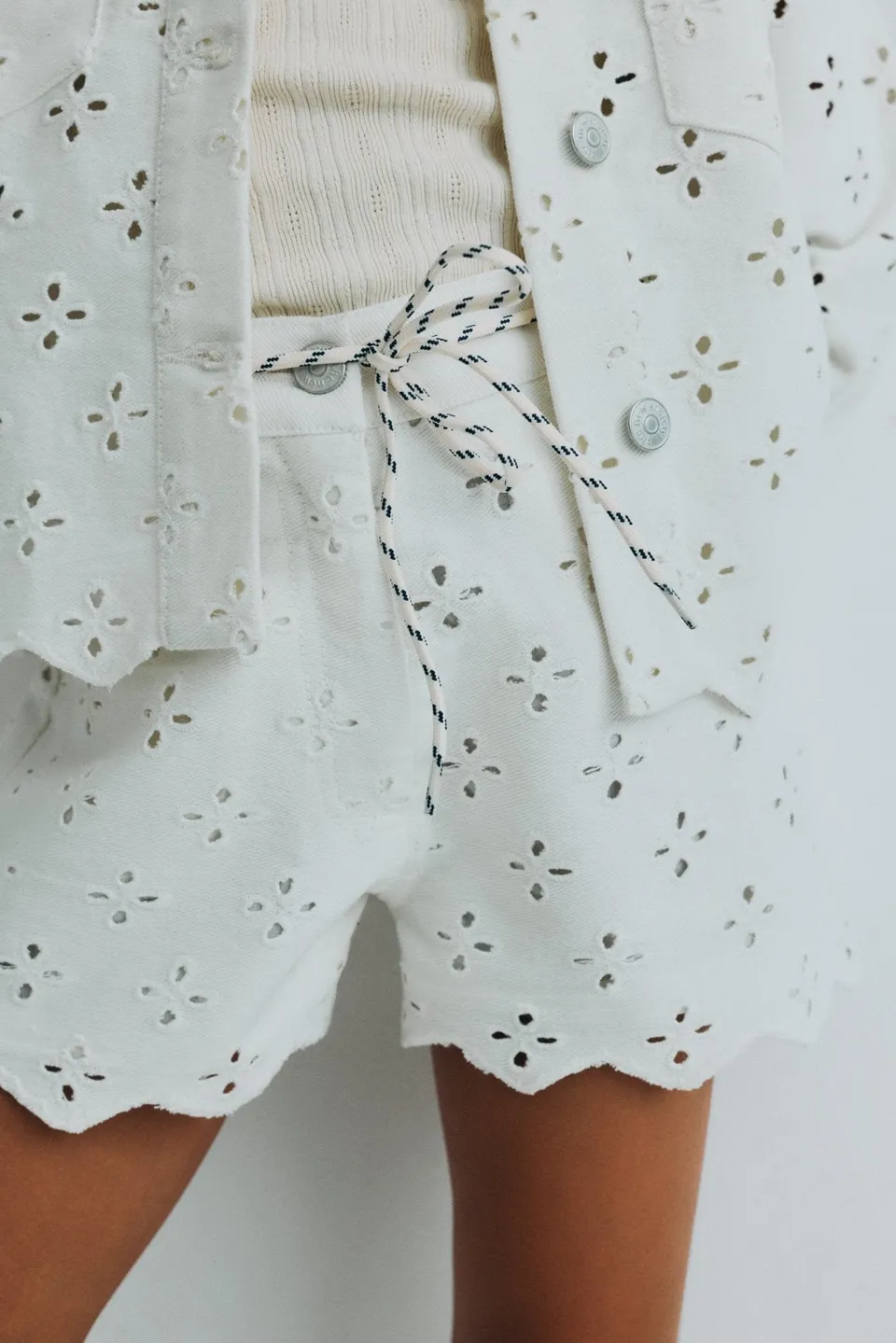 The New Society Camelia shorts denim ricamati cotone