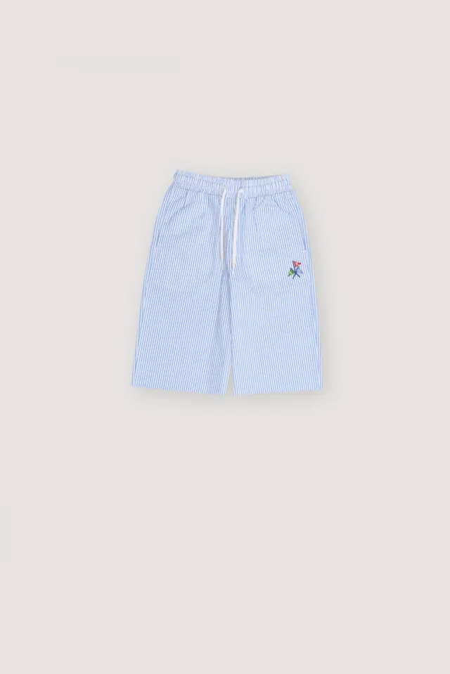 The New Society Almond bermuda bimbo righe azzurre