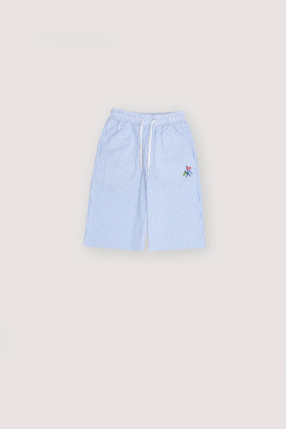 The New Society Almond bermuda bimbo righe azzurre