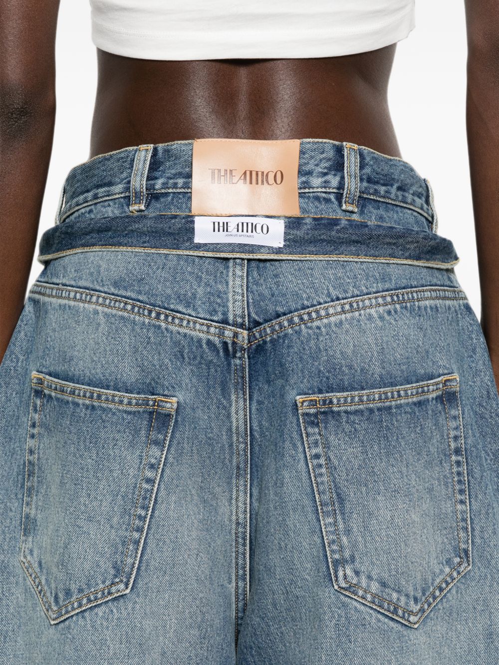 The Attico 261WCP00322 jeans donna blu gamba larga