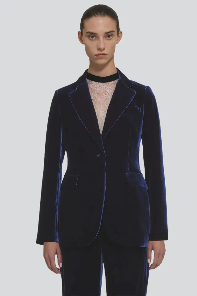 Sa Su Phi Andrea Giacca Velluto Blu Donna