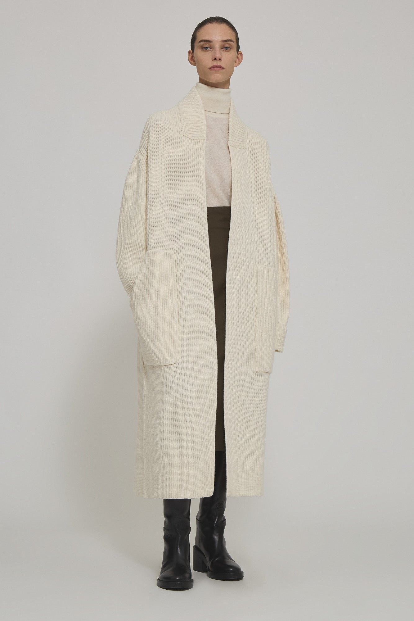 Sa Su Phi Cardigan Lungo avorio misto cashmere