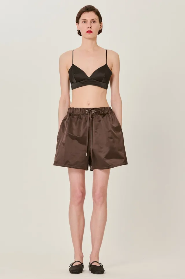 Sa Su Phi Bralette Top nero seta duchesse