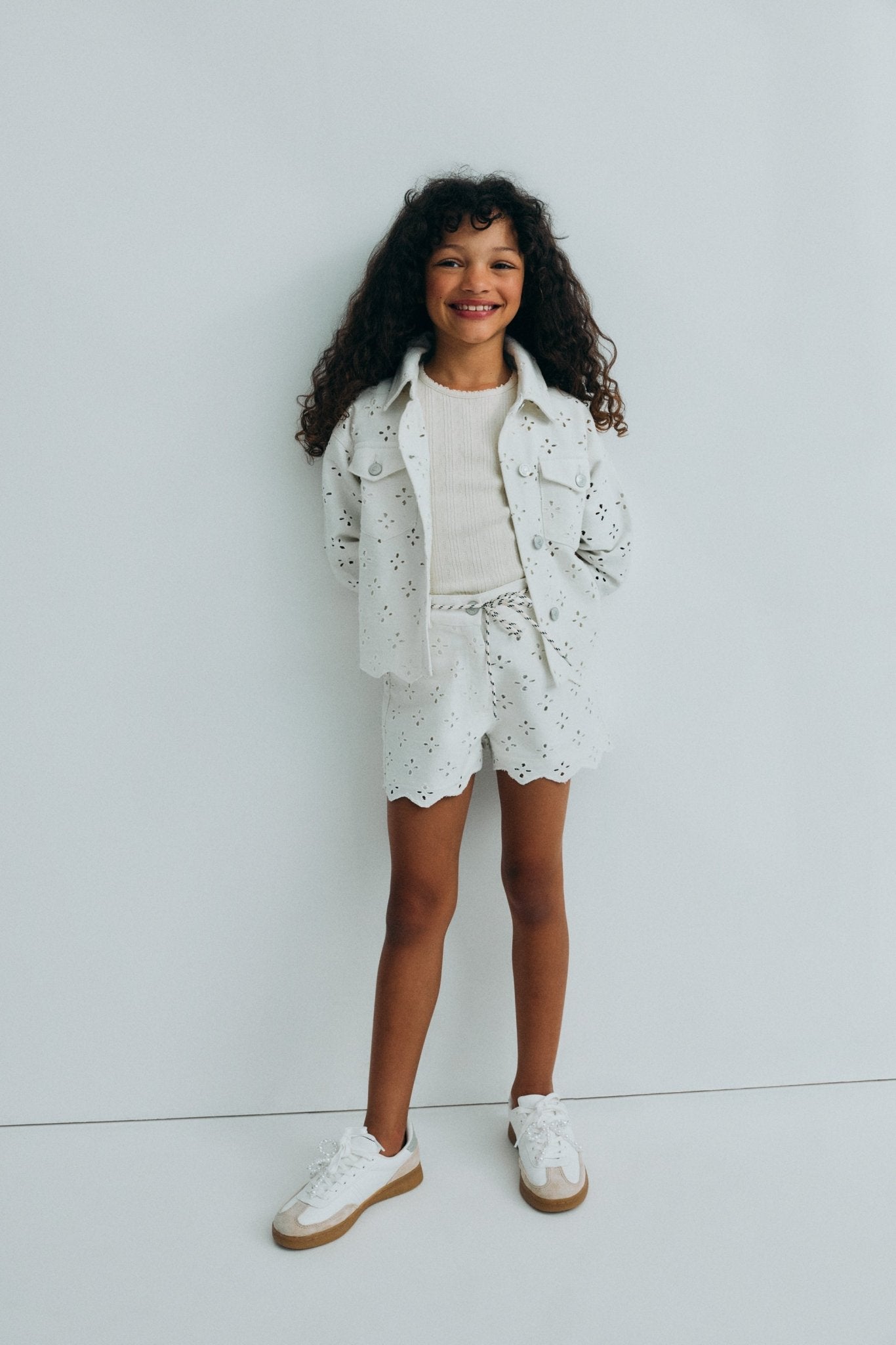 The New Society Camelia shorts denim ricamati cotone