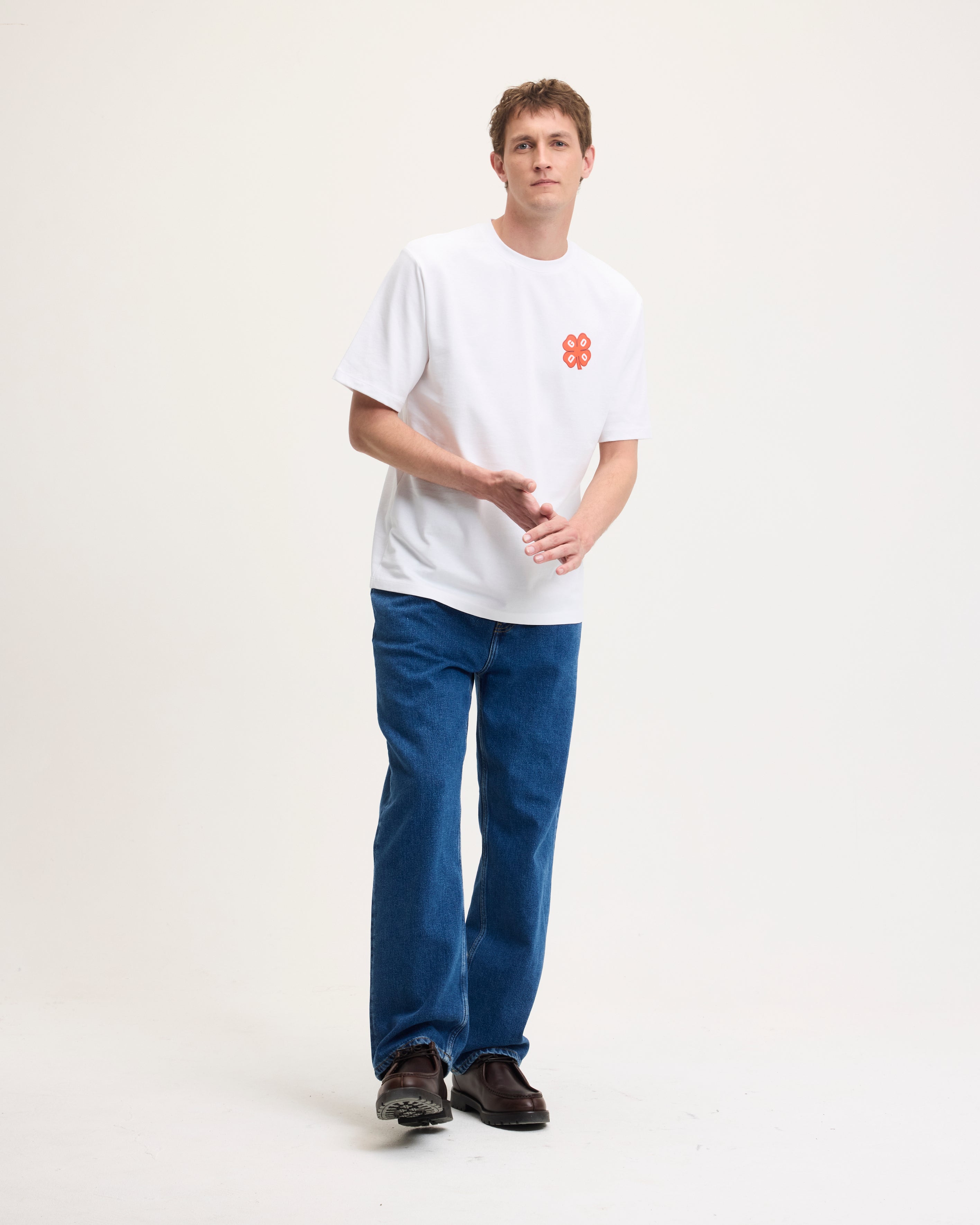 GOODPEOPLE Tlucky maglietta cotone bianca