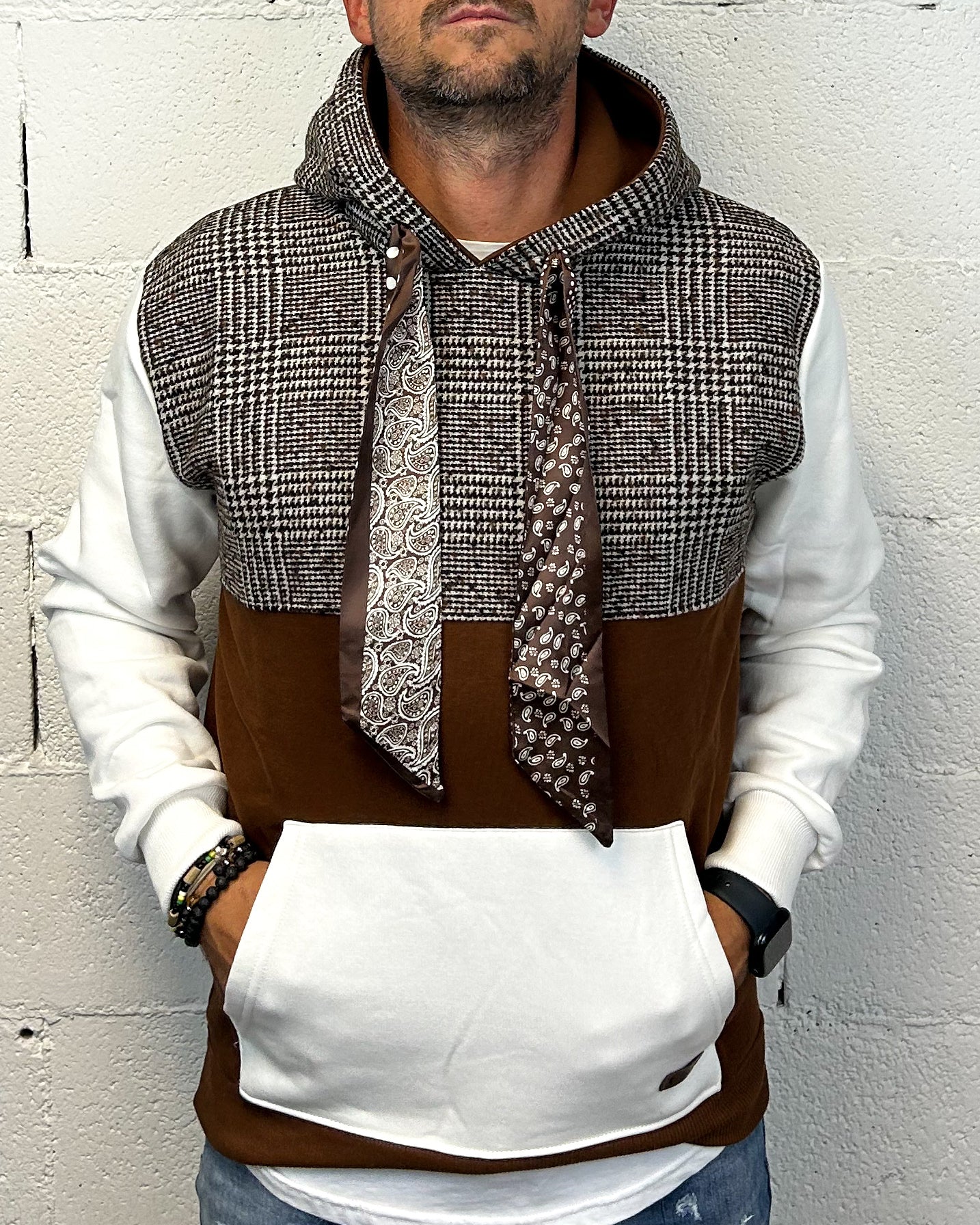 ONLYONE OVER-D Combinata Tartan felpa vestibilita regolare