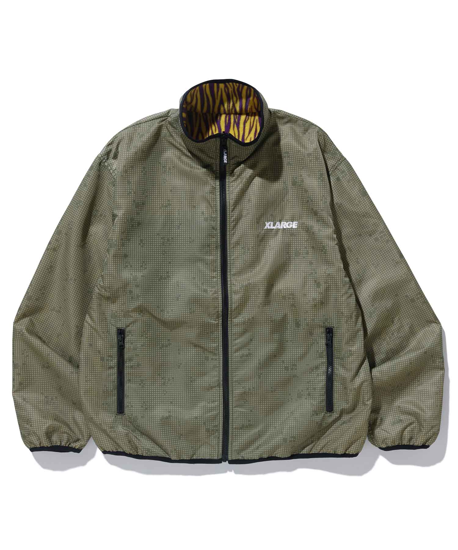 X-Large Reversible Fleece Jacket giacca nera tigrata