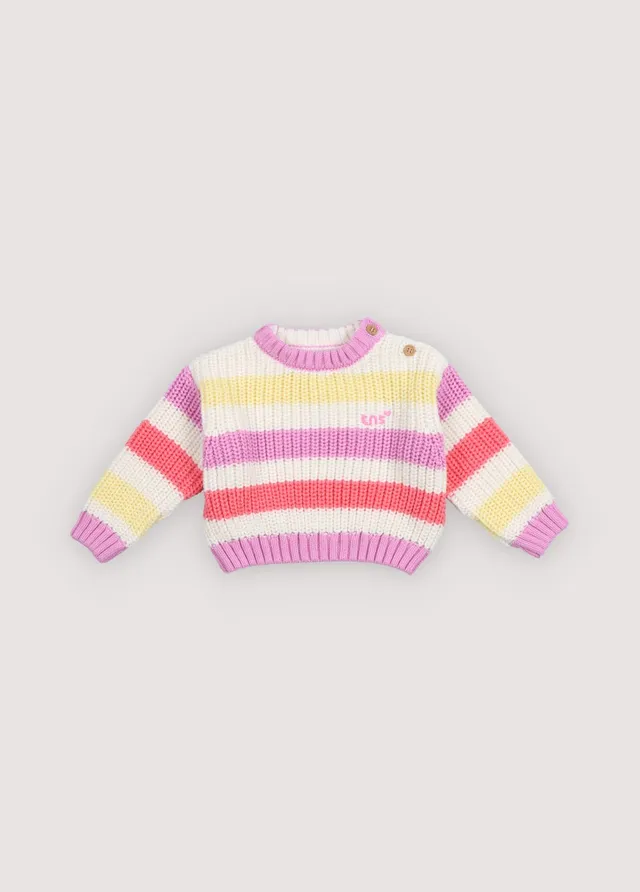 The New Society Celosia maglioncino baby righe rosa 6 mesi cotone