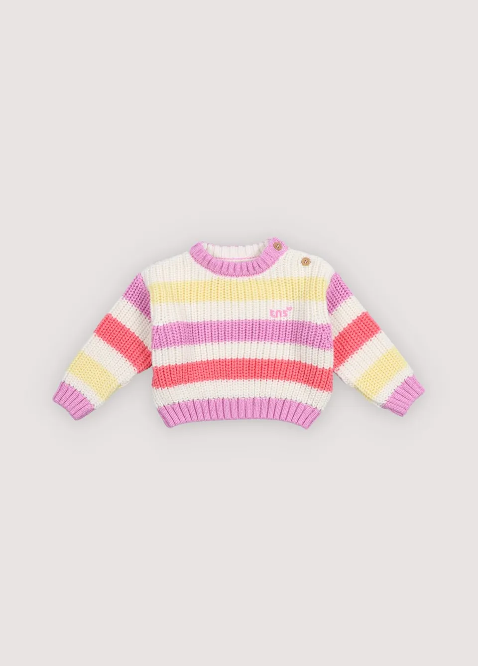 The New Society Celosia maglioncino baby righe rosa 6 mesi cotone