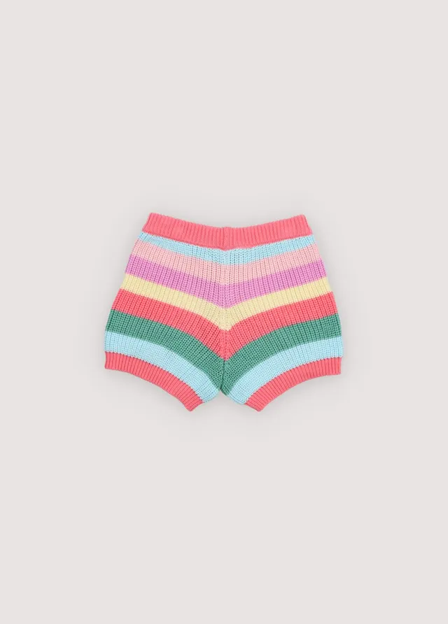 The New Society Canela short bimbi righe cotone bio 6 anni
