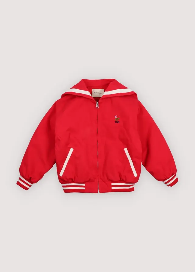 The New Society Buttercup giacca bimbi rossa cotone bomber