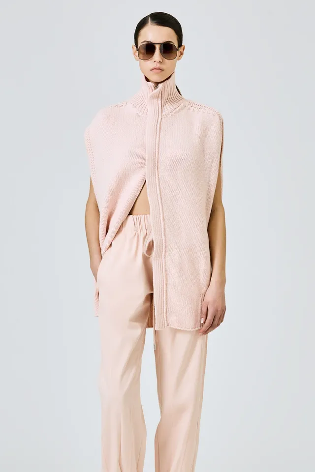 Sa Su Phi Matilda cardigan smanicato cashmere rosa