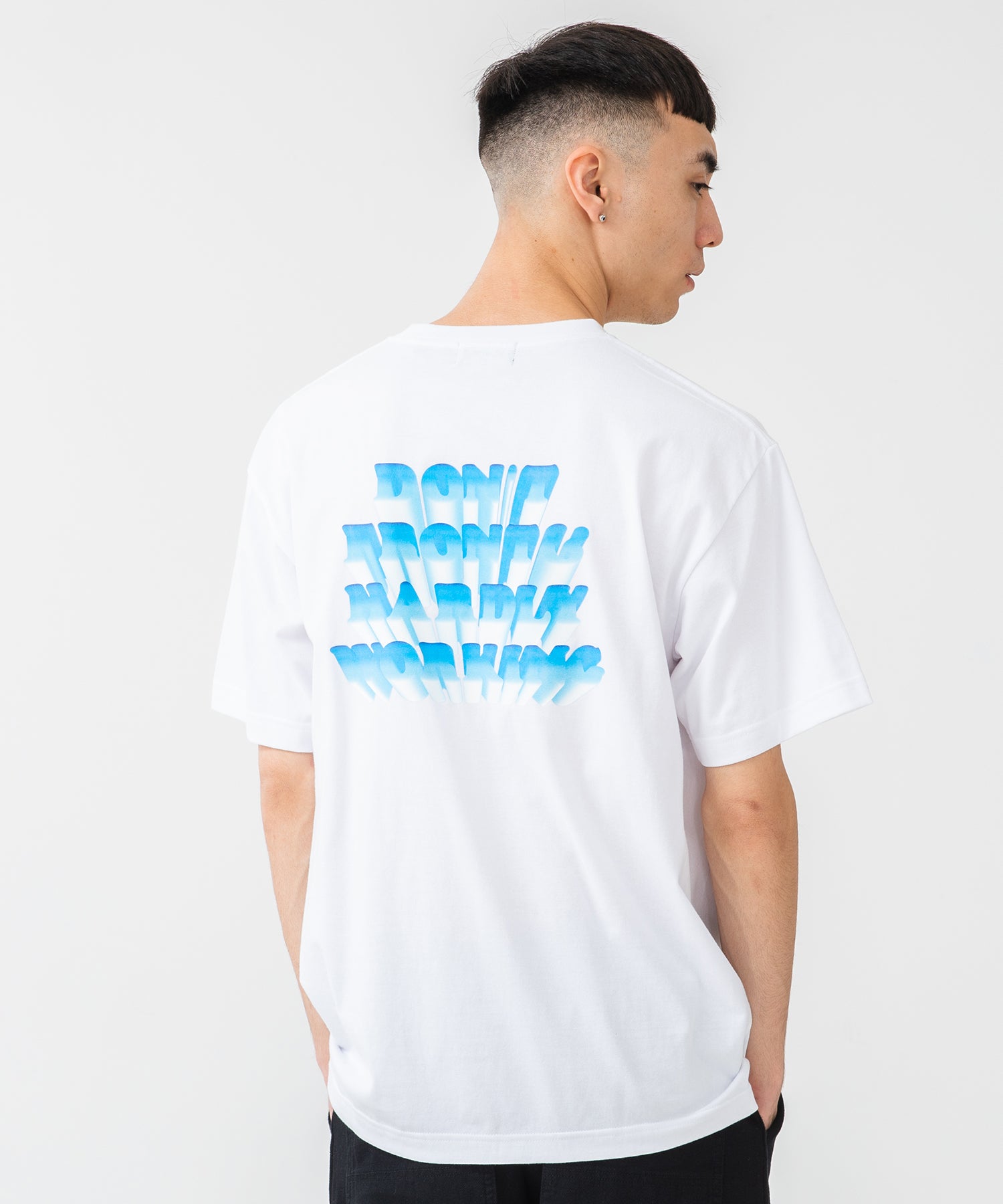 X-Large Gradation 3D Logo maglietta bianca cotone
