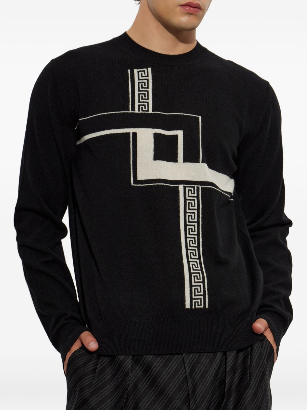 Versace 1026797 1A190571B000 maglia uomo nera
