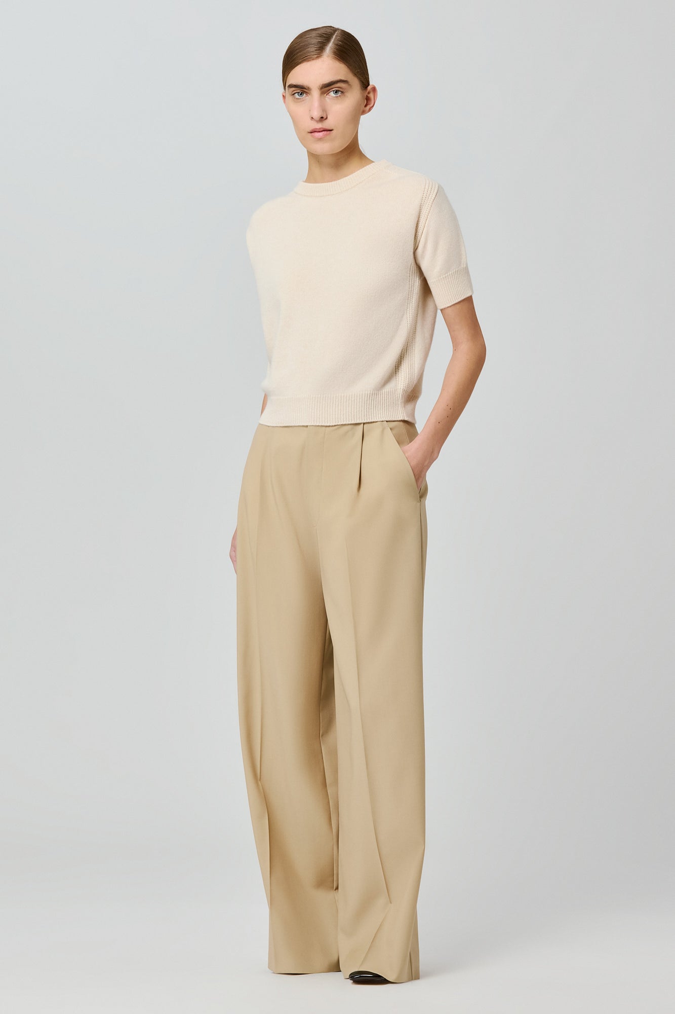 Sa Su Phi Maglione maniche corte cashmere giallo
