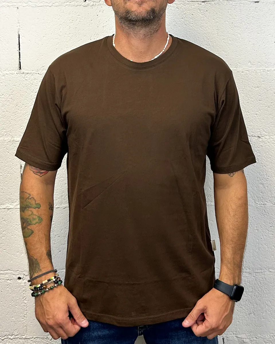 ONLYONE Superbasic GIANNI LUPO t-shirt coffee cotone