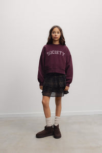 The New Society Lea felpa ragazza bordeaux cotone