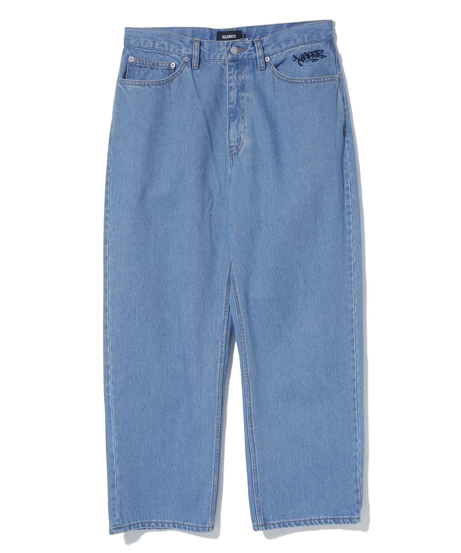 X-Large Embroidery Graffiti jeans indaco chiaro