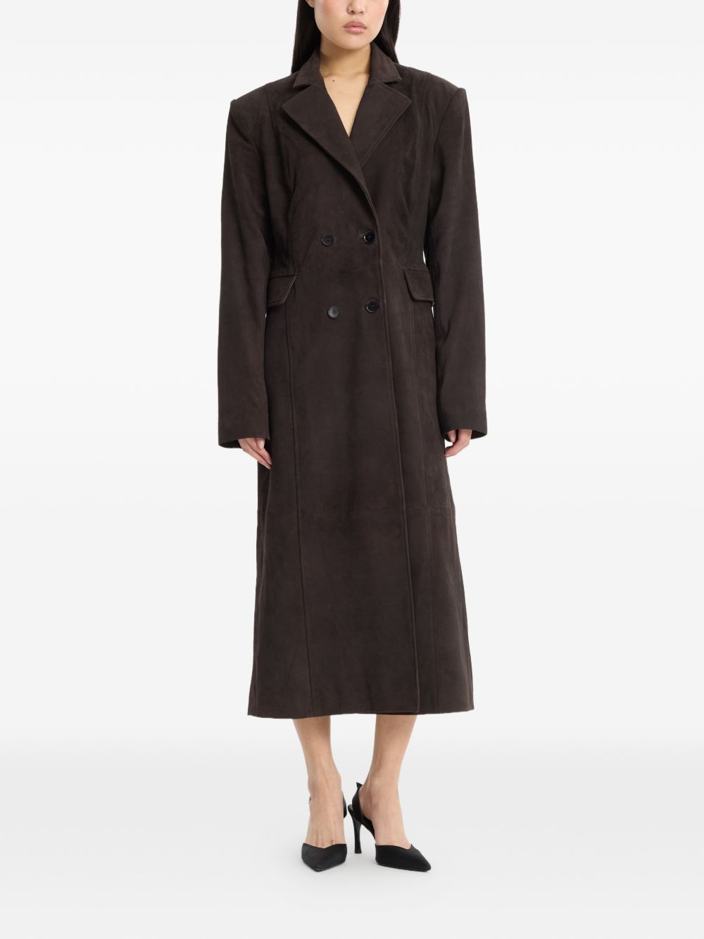 Rotate 1165031111 Ganache cappotto donna cioccolato pelle